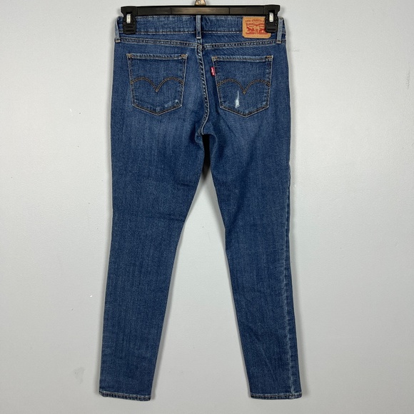 Levi's Jeans 711 Skinny Women's Size 27 Blue Low Rise Distressed 28 in Inseam - Picture 9 of 14